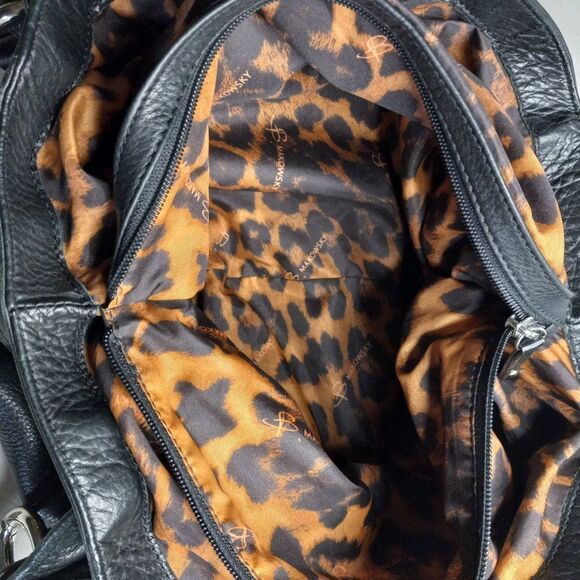 b. makowsky Black Leather Large Shoulder/Hobo bag Cottagecore Granny Chic - Picture 11 of 13